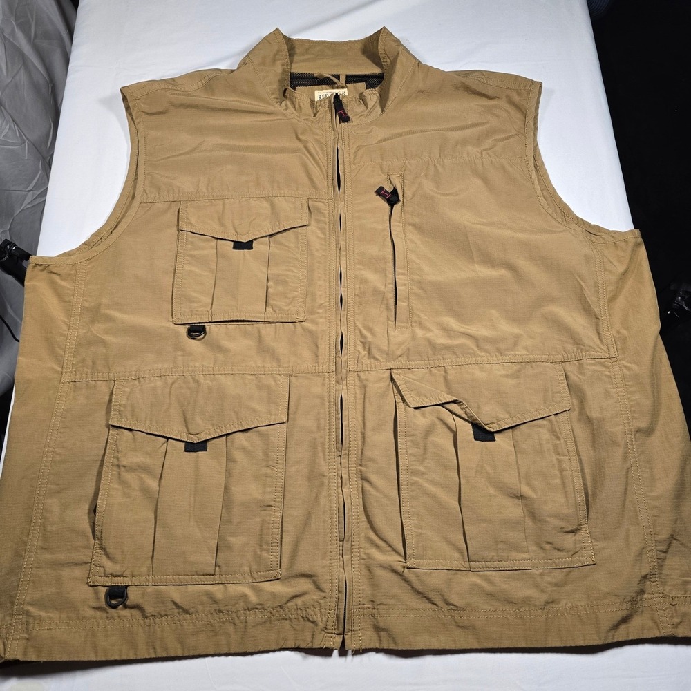 RedHead Mens Utility Fishing Vest 3XL mens Brown Tan Ripstop Multi Pocket‎